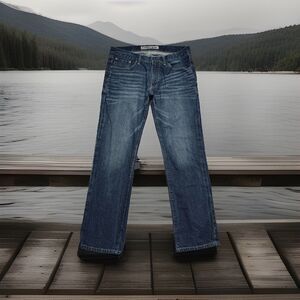 Express Rocco Slim Fit Straight Jeans Mens 33x32 Measures 34x30 Dark Blue Cotton